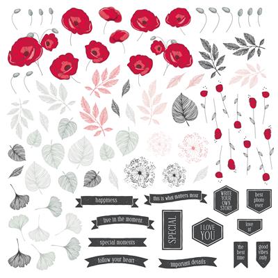 MODASCRAP DIE CUT - SPRING POPPIES