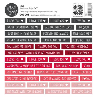 MODASCRAP SENTIMENT STRIPS - LOVE