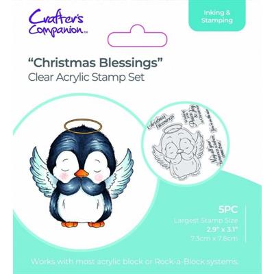 Crafter's Companion Clear Stamp Cute Penguin Christmas Blessings