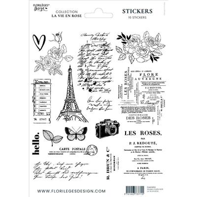 Stickers transparents motifs noirs LA VIE EN ROSE