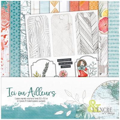 L'ENCRE ET L'IMAGE Ici ou Ailleurs (Here or Elsewhere) Collection Kit 30x30cm