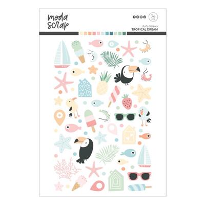 MODASCRAP PUFFY STICKERS TROPICAL DREAM 74pz