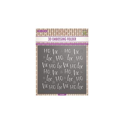 Nellie's Choice • Cartella per Embossing Sfondo Testo Ho Ho 15x15cm