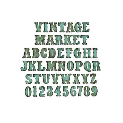 Bigz XL Die by Tim Holtz Alphabet Vintage Market