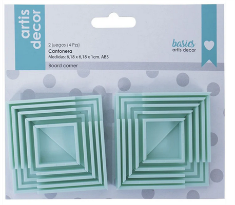 Set di 4 angoli in cartone Artis Decor color menta