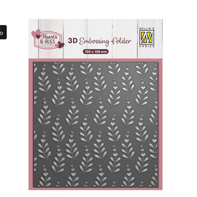 Nellie's Choice • 3D Embossing Folder Heart Branches